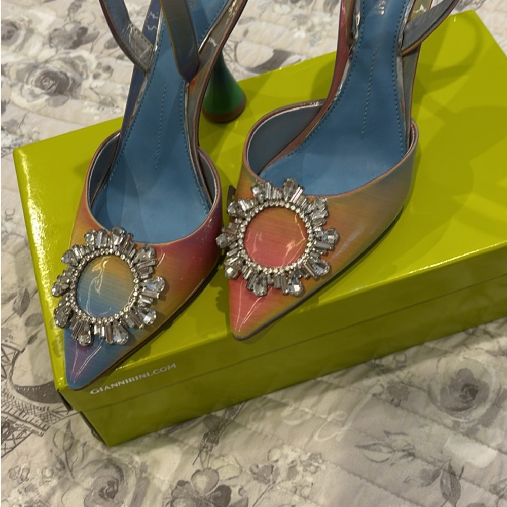 Gianni Bini Pink and Blue Slingback Heels